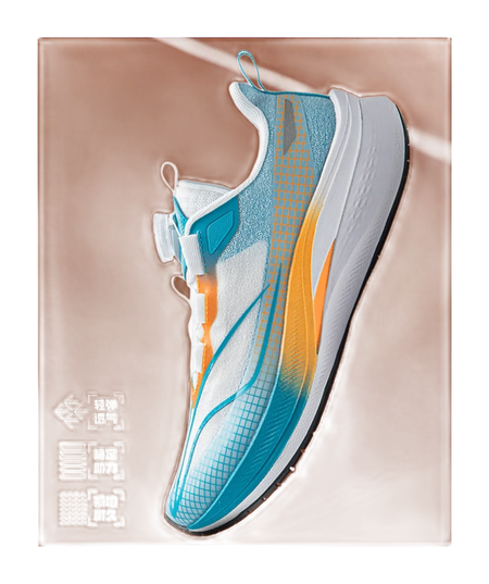 LINING YOUNG Red Rabbit 7 PRO YOUNG Cushioning Wear-Resistant Rebound Low-Top Running Shoes Blue Orange White Kids  vjsneaker.com