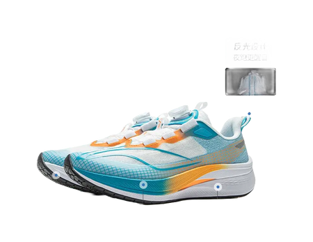 LINING YOUNG Red Rabbit 7 PRO YOUNG Cushioning Wear-Resistant Rebound Low-Top Running Shoes Blue Orange White Kids  vjsneaker.com