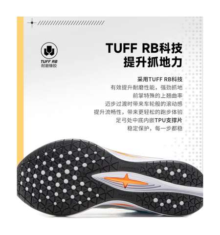 LINING YOUNG Red Rabbit 7 PRO YOUNG Cushioning Wear-Resistant Rebound Low-Top Running Shoes Blue Orange White Kids  vjsneaker.com