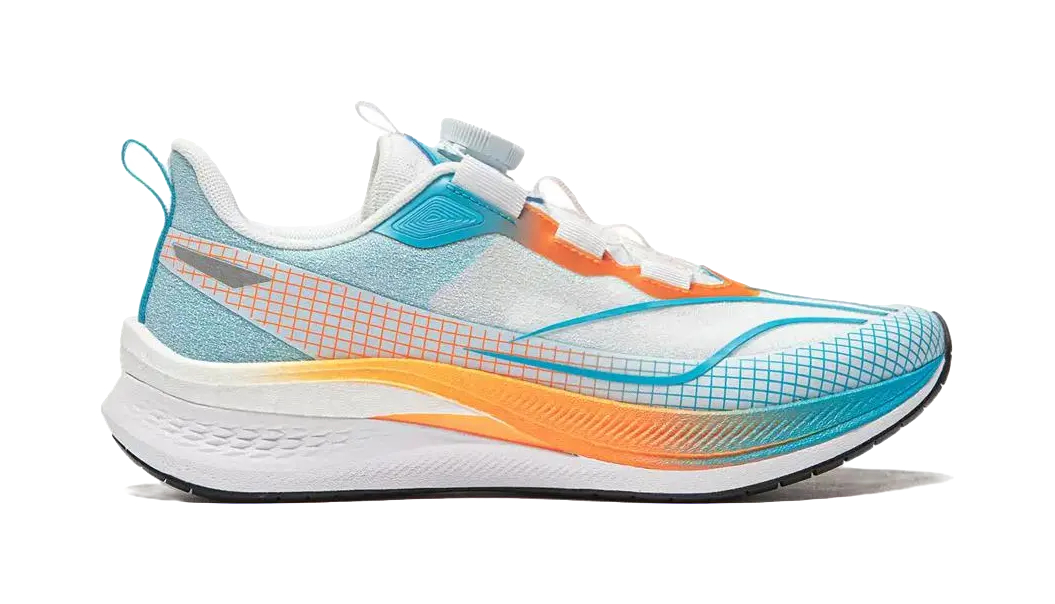 LINING YOUNG Red Rabbit 7 PRO YOUNG Cushioning Wear-Resistant Rebound Low-Top Running Shoes Blue Orange White Kids  vjsneaker.com