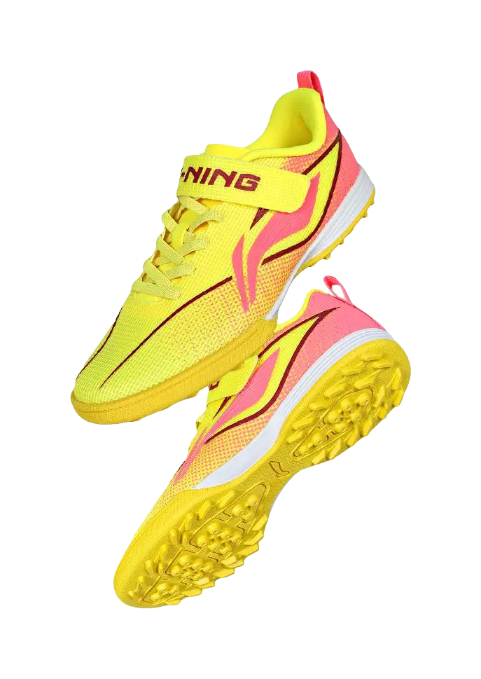 LINING YOUNG Shippuden Collection Non slip Support Low Top Kids Soccer Shoes Yellow Kids  vjsneaker.com