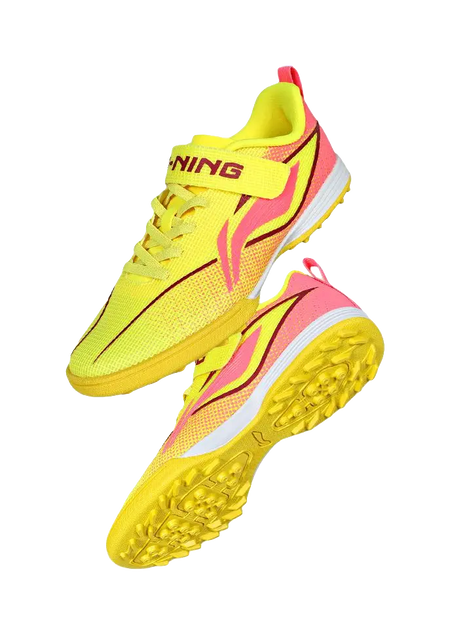 LINING YOUNG Shippuden Collection Non slip Support Low Top Kids Soccer Shoes Yellow Kids  vjsneaker.com