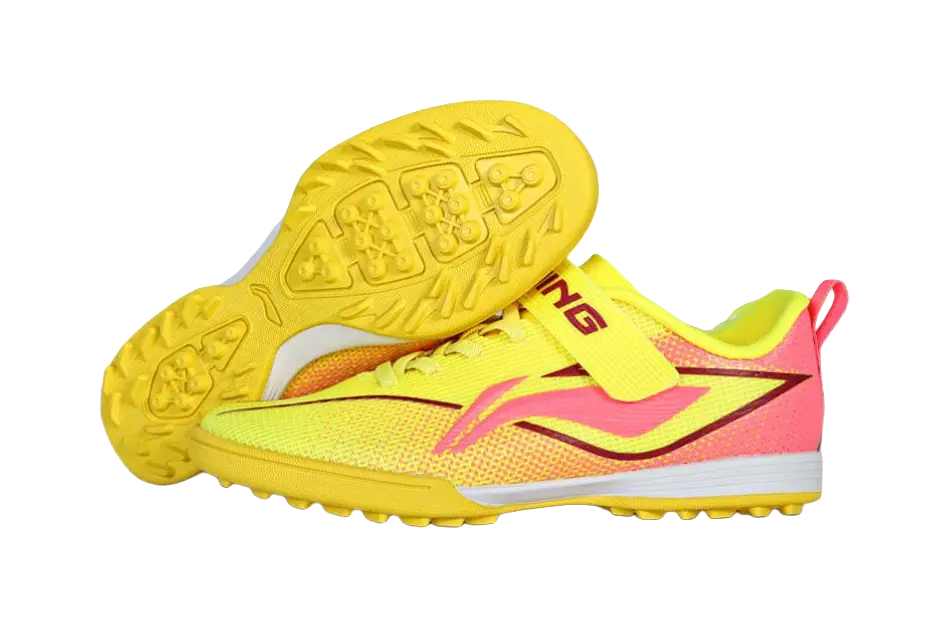 LINING YOUNG Shippuden Collection Non slip Support Low Top Kids Soccer Shoes Yellow Kids  vjsneaker.com