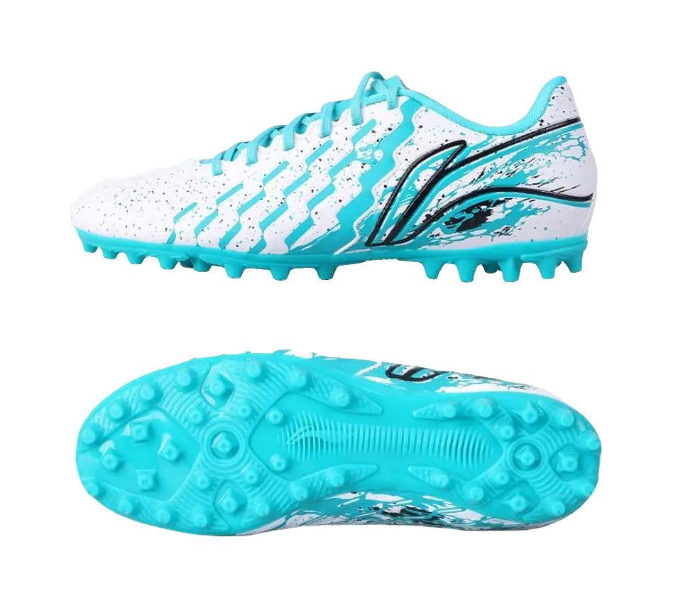 LINING YOUNG Slip Resistant, Abrasion Resistant, Breathable Low Top Kids Soccer Shoes Ice Porcelain Green  vjsneaker.com