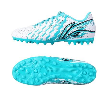 LINING YOUNG Slip Resistant, Abrasion Resistant, Breathable Low Top Kids Soccer Shoes Ice Porcelain Green  vjsneaker.com