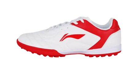 LINING YOUNG TF Slip Resistant Anti Kick Cushioning Low Top Kids Soccer Shoes White Red 