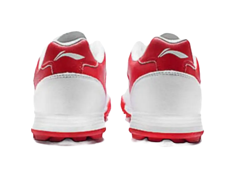 LINING YOUNG TF Slip Resistant Anti Kick Cushioning Low Top Kids Soccer Shoes White Red 