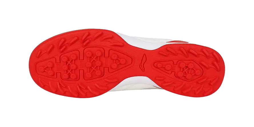 LINING YOUNG TF Slip Resistant Anti Kick Cushioning Low Top Kids Soccer Shoes White Red 