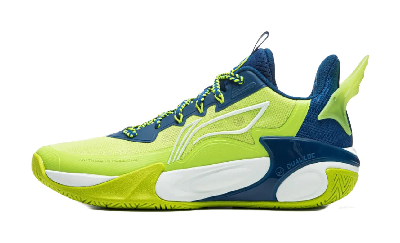 LINING YOUNG Wind Shadow 2.0 Low top Childrens Basketball Shoes Green Blue Teenagers 