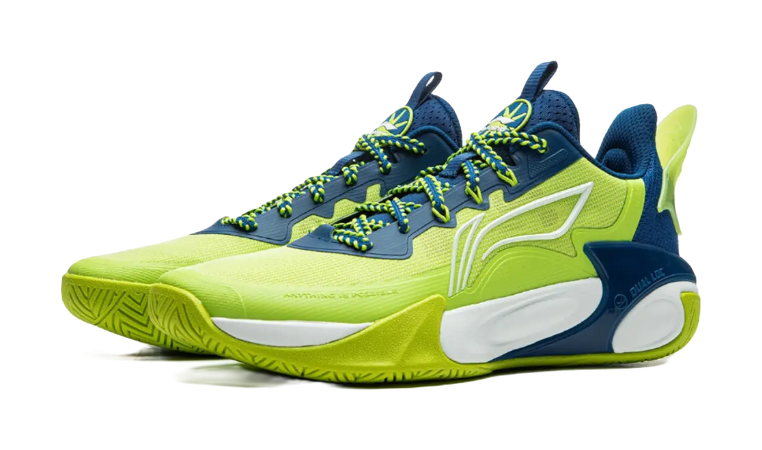 LINING YOUNG Wind Shadow 2.0 Low top Childrens Basketball Shoes Green Blue Teenagers 