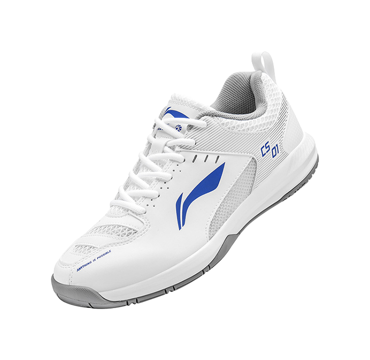 Li Ning Feather Cushion Low-Top Badminton Shoes - Lightweight Breathable & Abrasion Resistant Unisex Standard White 