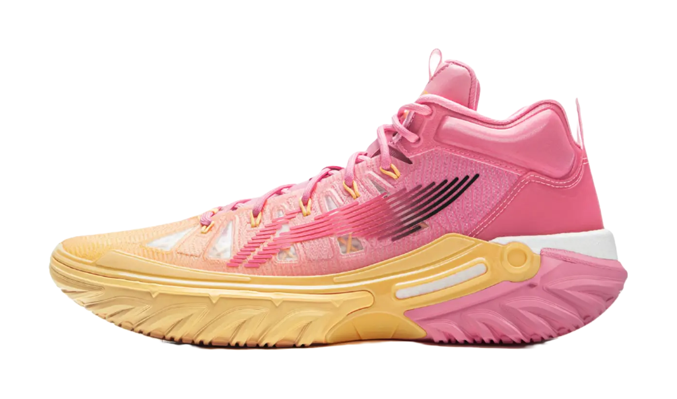 Li Ning Jie Ao 2High Basketball Shoes Mens High top Fairy Pink/Soft Apricot Yellow  vjsneaker.com