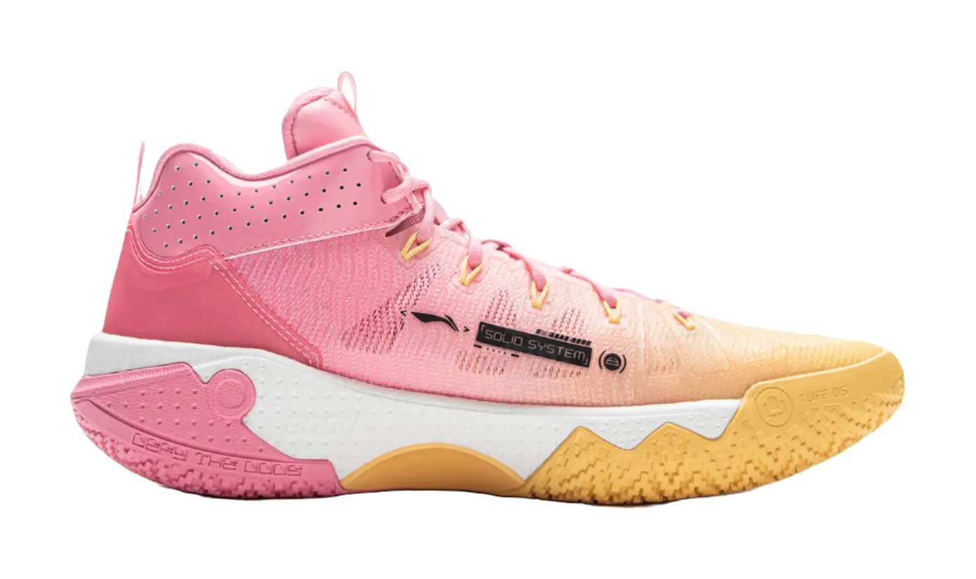 Li Ning Jie Ao 2High Basketball Shoes Mens High top Fairy Pink/Soft Apricot Yellow  vjsneaker.com