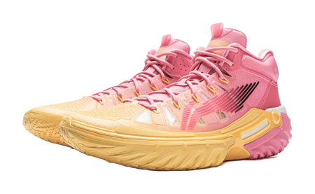 Li Ning Jie Ao 2High Basketball Shoes Mens High top Fairy Pink/Soft Apricot Yellow  vjsneaker.com