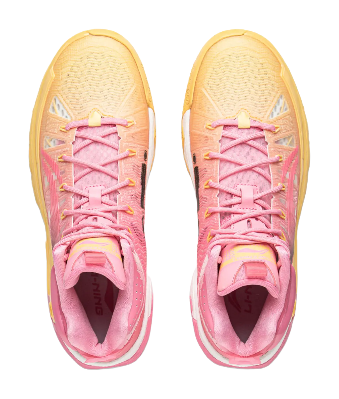 Li Ning Jie Ao 2High Basketball Shoes Mens High top Fairy Pink/Soft Apricot Yellow  vjsneaker.com