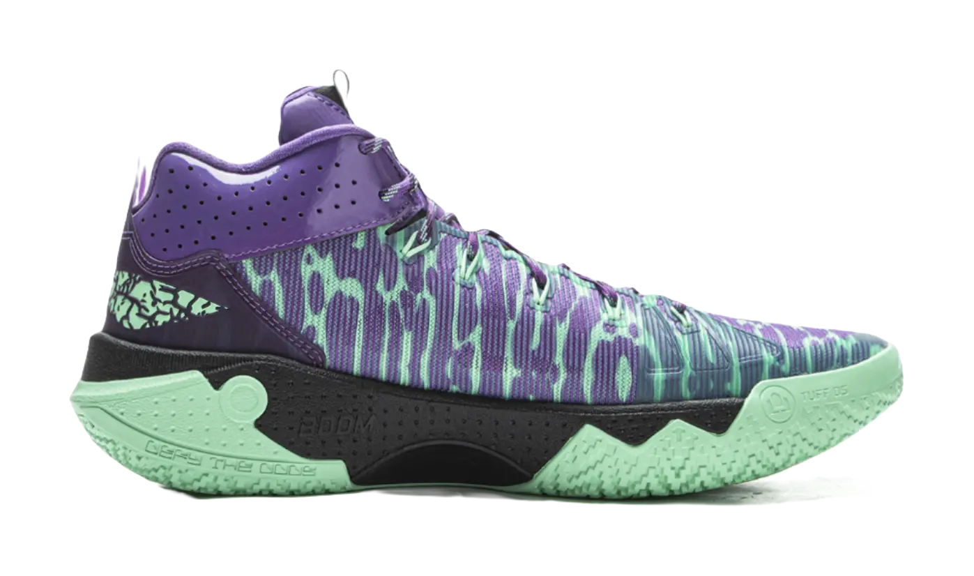 Li Ning Jie Ao 2High Basketball Shoes Mens High top Jade Green/Dragon Court Purple  vjsneaker.com