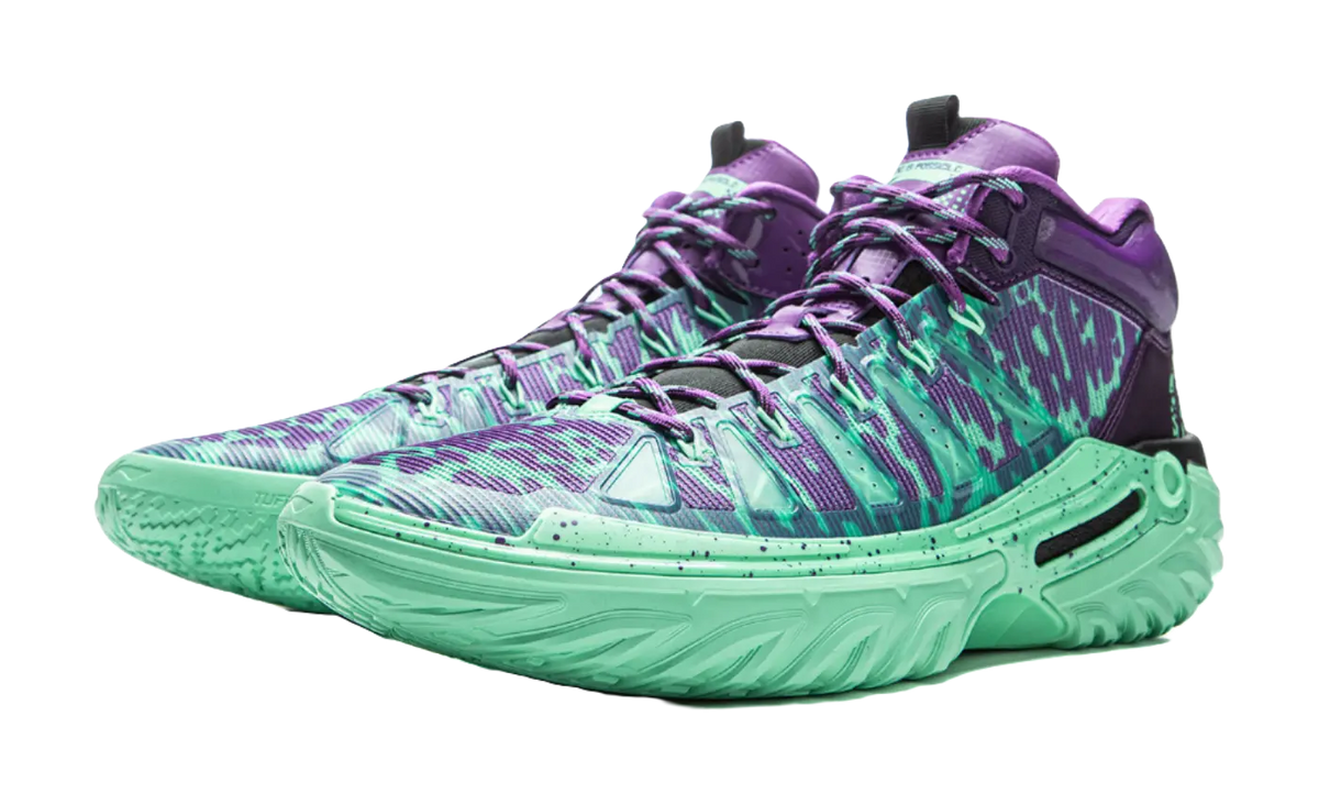Li Ning Jie Ao 2High Basketball Shoes Mens High top Jade Green/Dragon Court Purple  vjsneaker.com