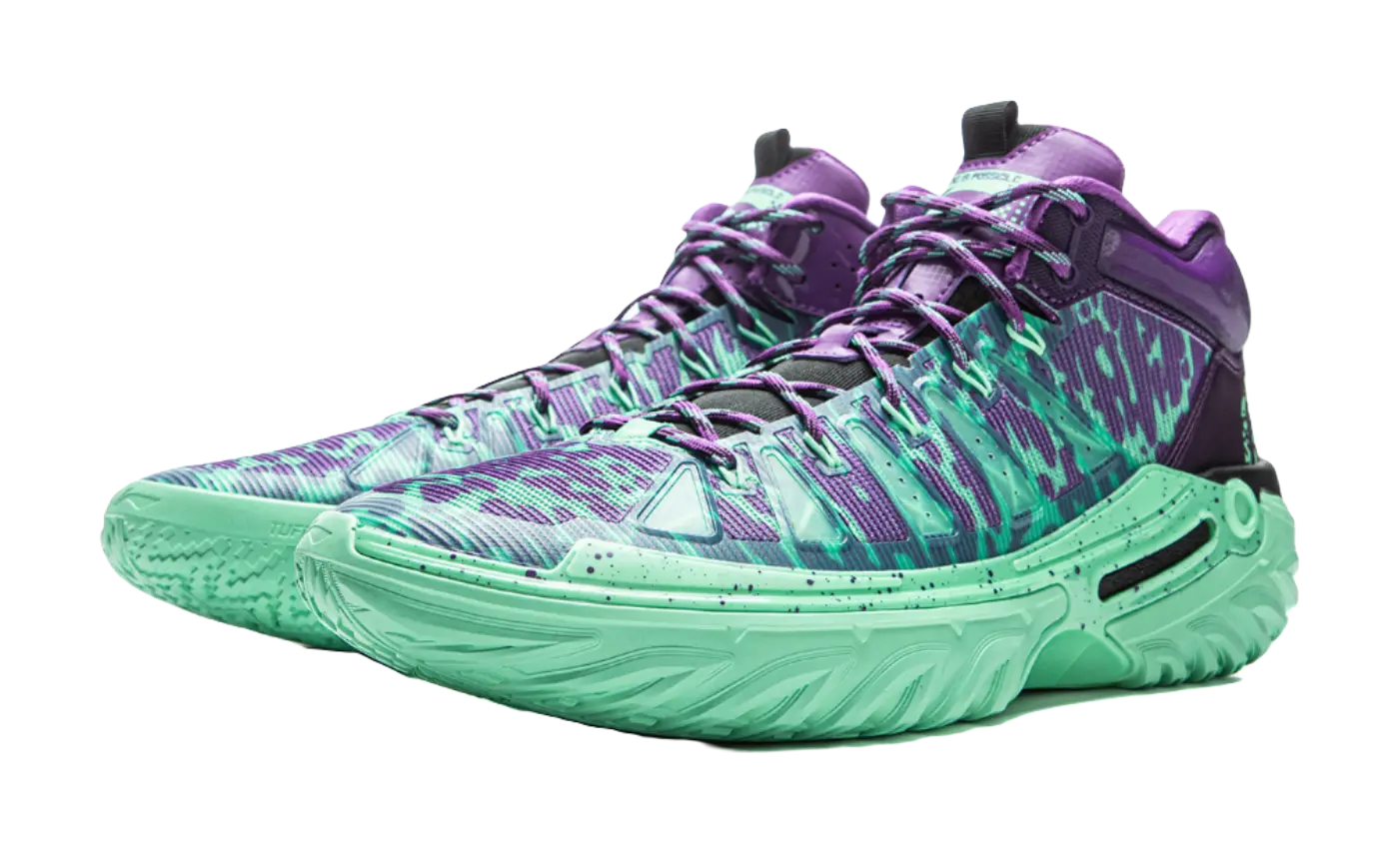 Li Ning Jie Ao 2High Basketball Shoes Mens High top Jade Green/Dragon Court Purple  vjsneaker.com