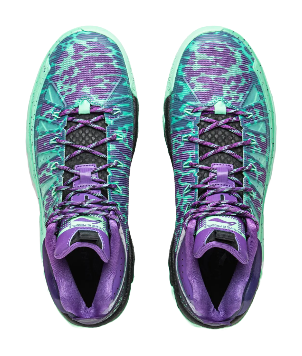 Li Ning Jie Ao 2High Basketball Shoes Mens High top Jade Green/Dragon Court Purple  vjsneaker.com