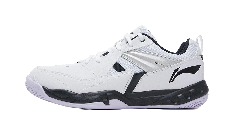 Li Ning Koba Men's Low-Top Badminton Shoes - Shock Absorption Slip & Abrasion Resistant White Black 