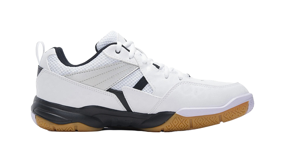 Li Ning Koba Men's Low-Top Badminton Shoes - Shock Absorption Slip & Abrasion Resistant White Black 