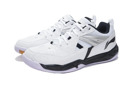 Li Ning Koba Men's Low-Top Badminton Shoes - Shock Absorption Slip & Abrasion Resistant White Black 