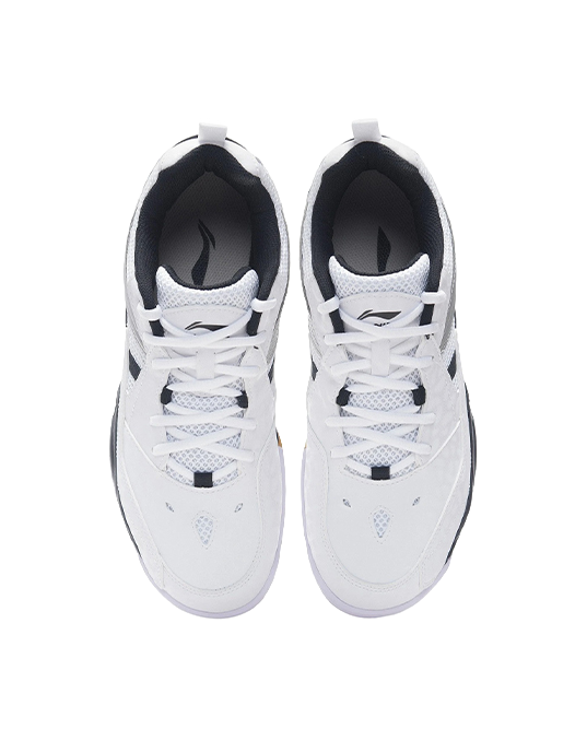 Li Ning Koba Men's Low-Top Badminton Shoes - Shock Absorption Slip & Abrasion Resistant White Black 