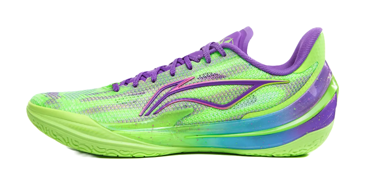 Li-Ning LiRen 5 V2 "Over Mountain" - Mismatched Basketball Shoes Mens Neon Green Purple  VJSNEAKER
