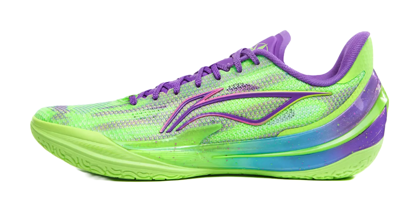 Li-Ning LiRen 5 V2 "Over Mountain" - Mismatched Basketball Shoes Mens Neon Green Purple  VJSNEAKER