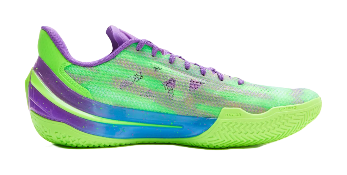 Li-Ning LiRen 5 V2 "Over Mountain" - Mismatched Basketball Shoes Mens Neon Green Purple  VJSNEAKER