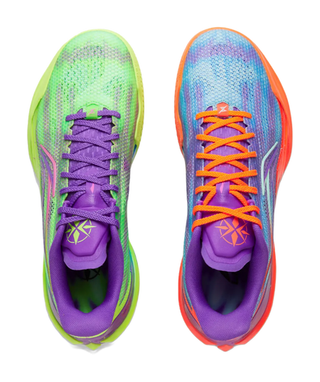 Li-Ning LiRen 5 V2 "Over Mountain" - Mismatched Basketball Shoes Mens Neon Green Purple  VJSNEAKER