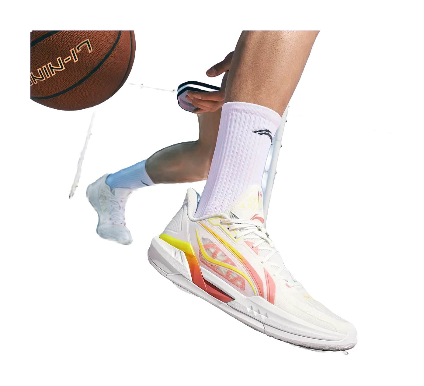 Li Ning Light Speed 3 Basketball Shoes Mens Low top White Pink  vjsneaker.com