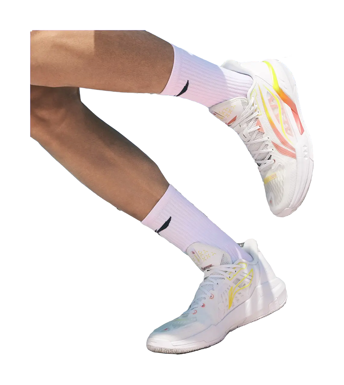 Li Ning Light Speed 3 Basketball Shoes Mens Low top White Pink  vjsneaker.com