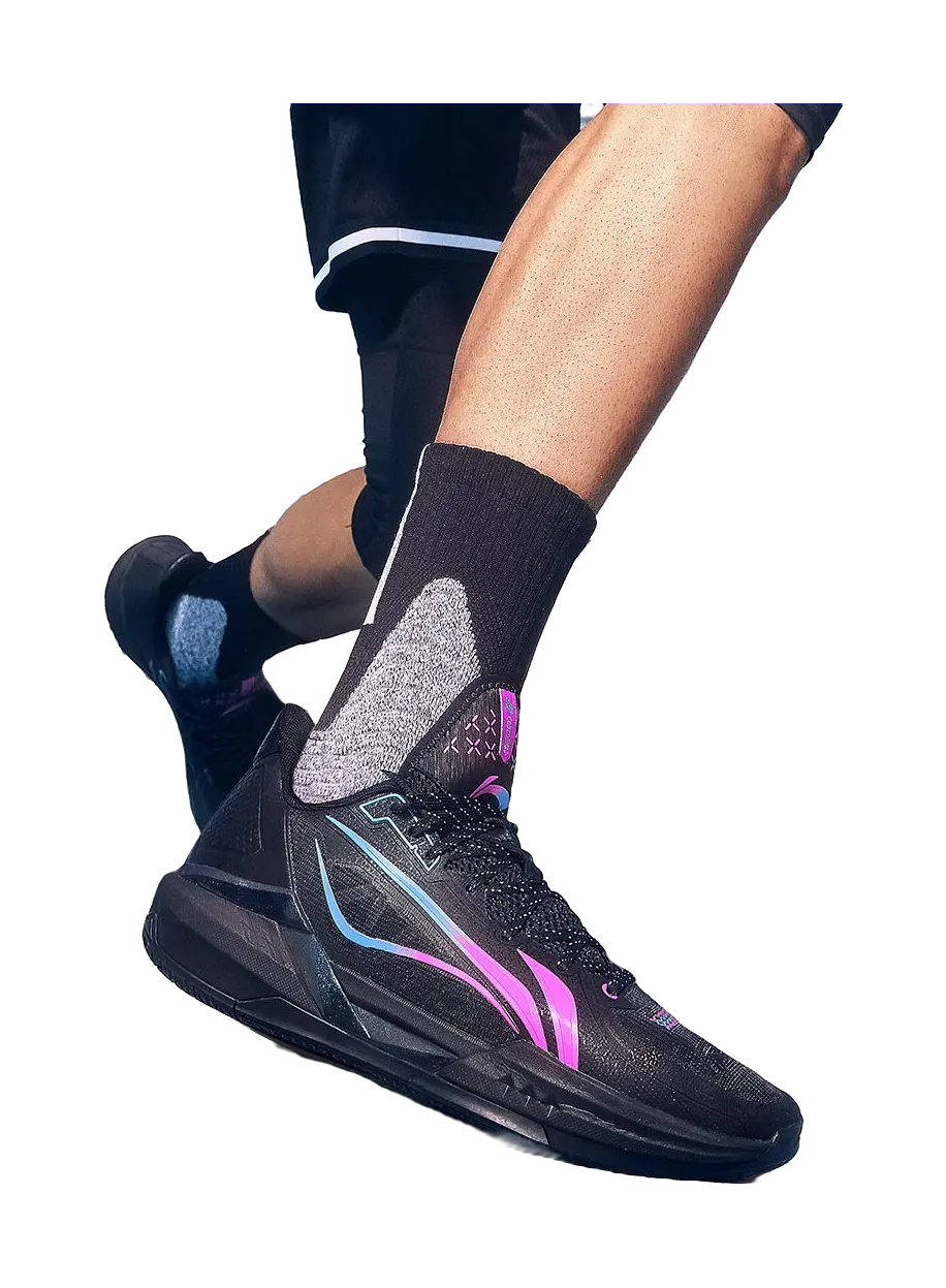 Li Ning Light Speed 3 - Black Purple Low Top Basketball Shoes for Men 