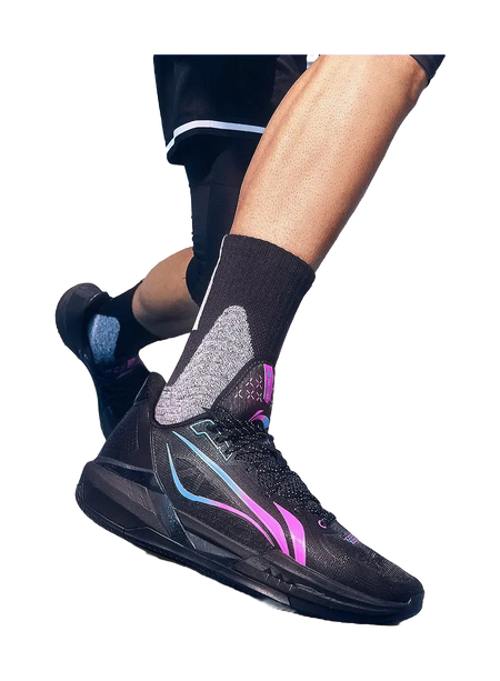 Li Ning Light Speed 3 - Black Purple Low Top Basketball Shoes for Men 