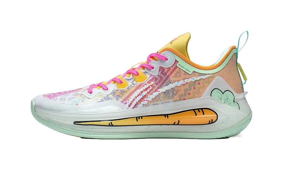 Li Ning Liren 3 V2 Basketball Shoes Mens Low top White/Orange/Green  vjsneaker.com