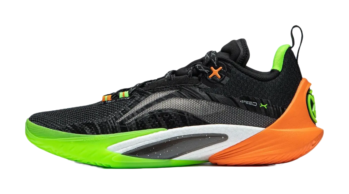 Li Ning Speed 10 Basketball Shoes Mens Low top Black Green Orange  vjsneaker.com