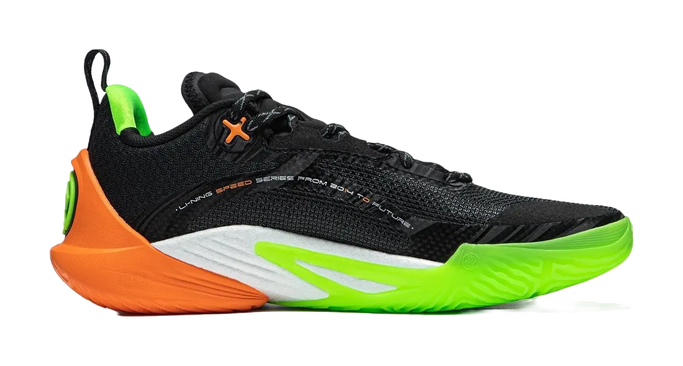 Li Ning Speed 10 Basketball Shoes Mens Low top Black Green Orange  vjsneaker.com