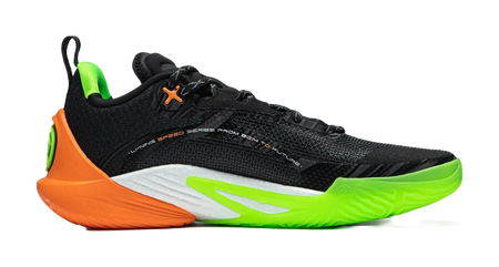Li Ning Speed 10 Basketball Shoes Mens Low top Black Green Orange  vjsneaker.com