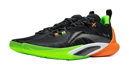 Li Ning Speed 10 Basketball Shoes Mens Low top Black Green Orange  vjsneaker.com
