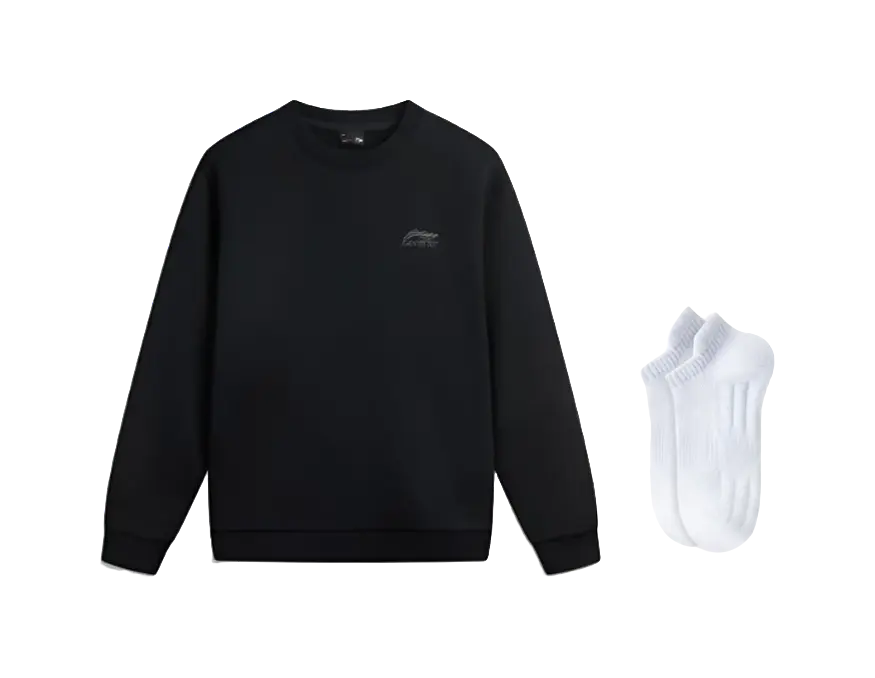 Li Ning Sweatshirts Unisex Crew Neck Thickened Regular  vjsneaker.com