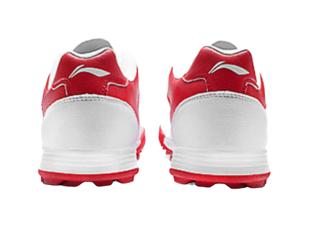 Li Ning TF Soccer Cleats - Rubber Broken Studs for Artificial Turf with Cushioning Anti-Slip & Wear-Resistant White Red 