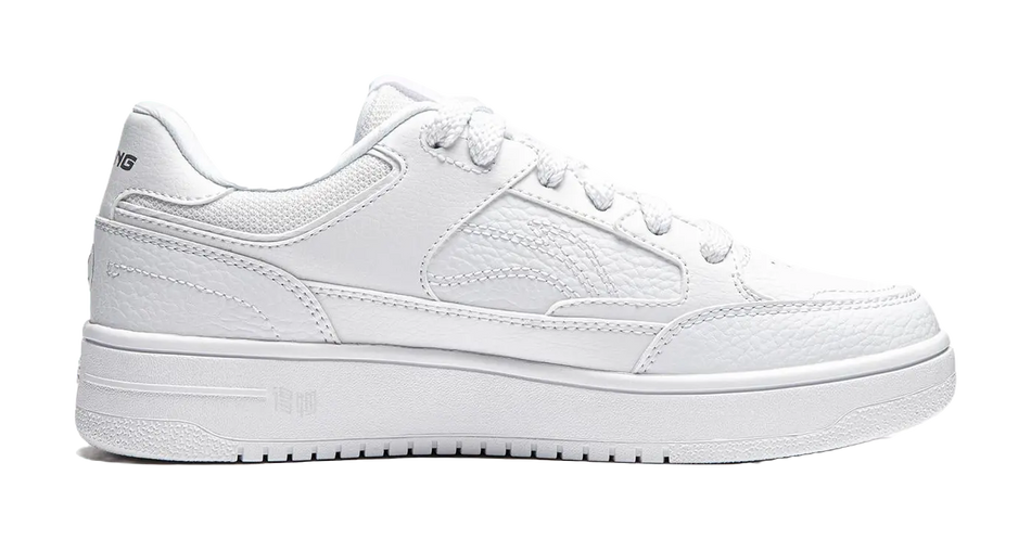 Li Ning Tianji Slip Resistant, Abrasion Resistant, Height Increasing Low top Skateboard Shoes Womens Standard White  vjsneaker.com