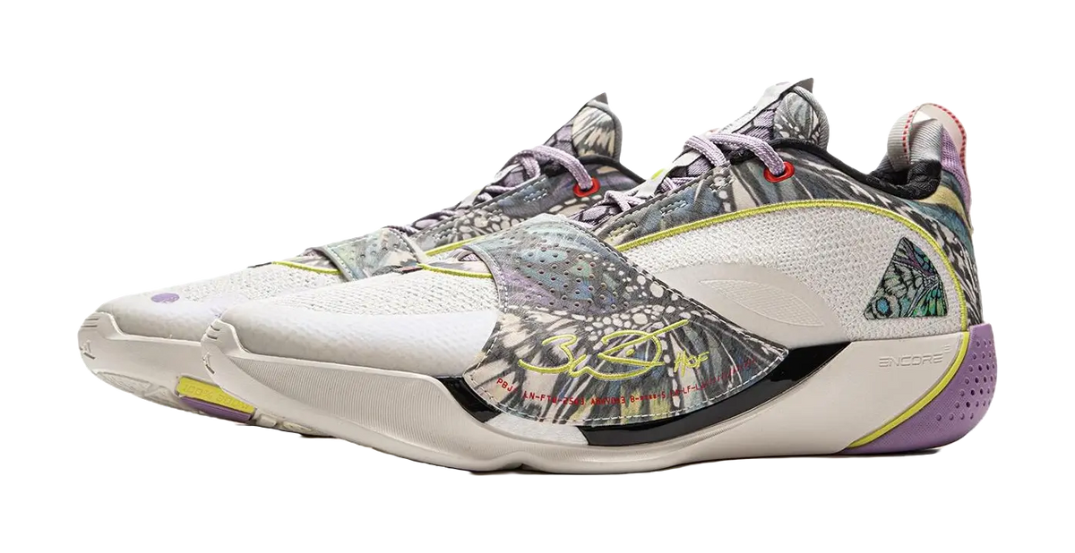 Li-Ning Way of Wade All City 13 Encore "Butterfly" - White/Violet/Lime  vjsneaker.com