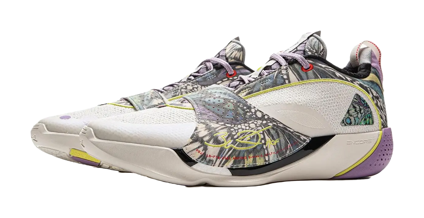 Li-Ning Way of Wade All City 13 Encore "Butterfly" - White/Violet/Lime  vjsneaker.com