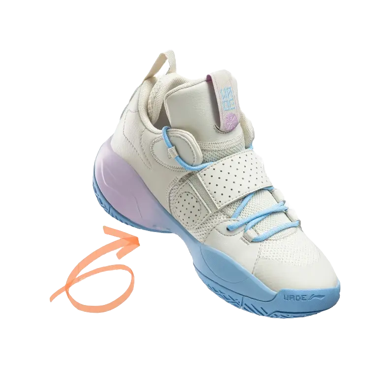 Li Ning YOUNG ALL CITY 8 Cushioning Rebound Mid top Childrens Basketball Shoes White Blue  vjsneaker.com