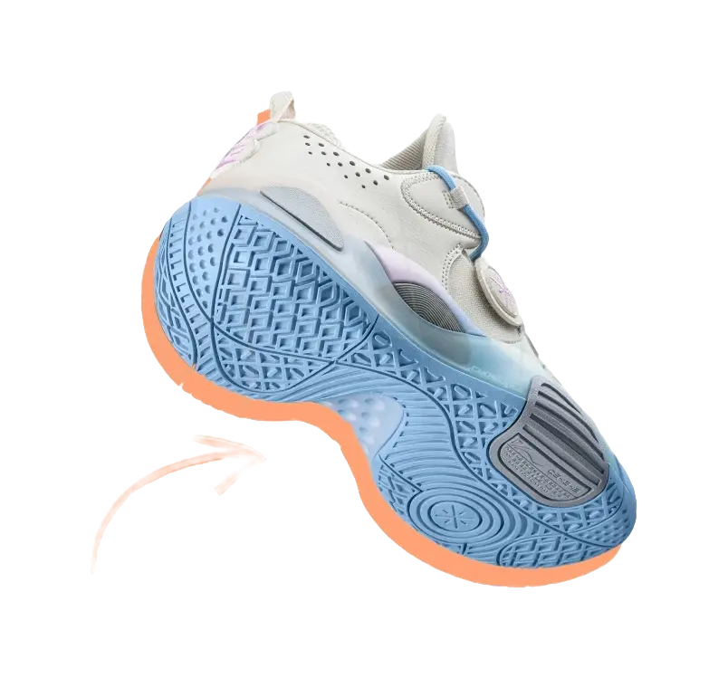 Li Ning YOUNG ALL CITY 8 Cushioning Rebound Mid top Childrens Basketball Shoes White Blue  vjsneaker.com