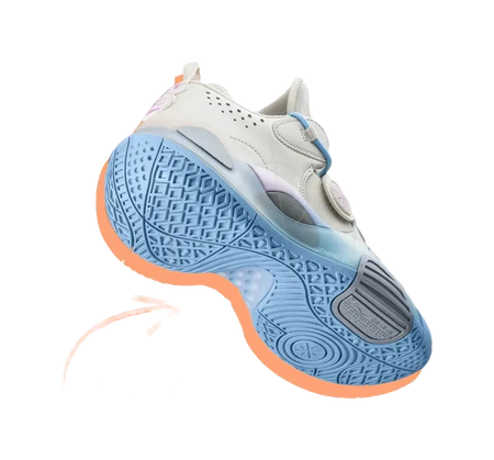 Li Ning YOUNG ALL CITY 8 Cushioning Rebound Mid top Childrens Basketball Shoes White Blue  vjsneaker.com