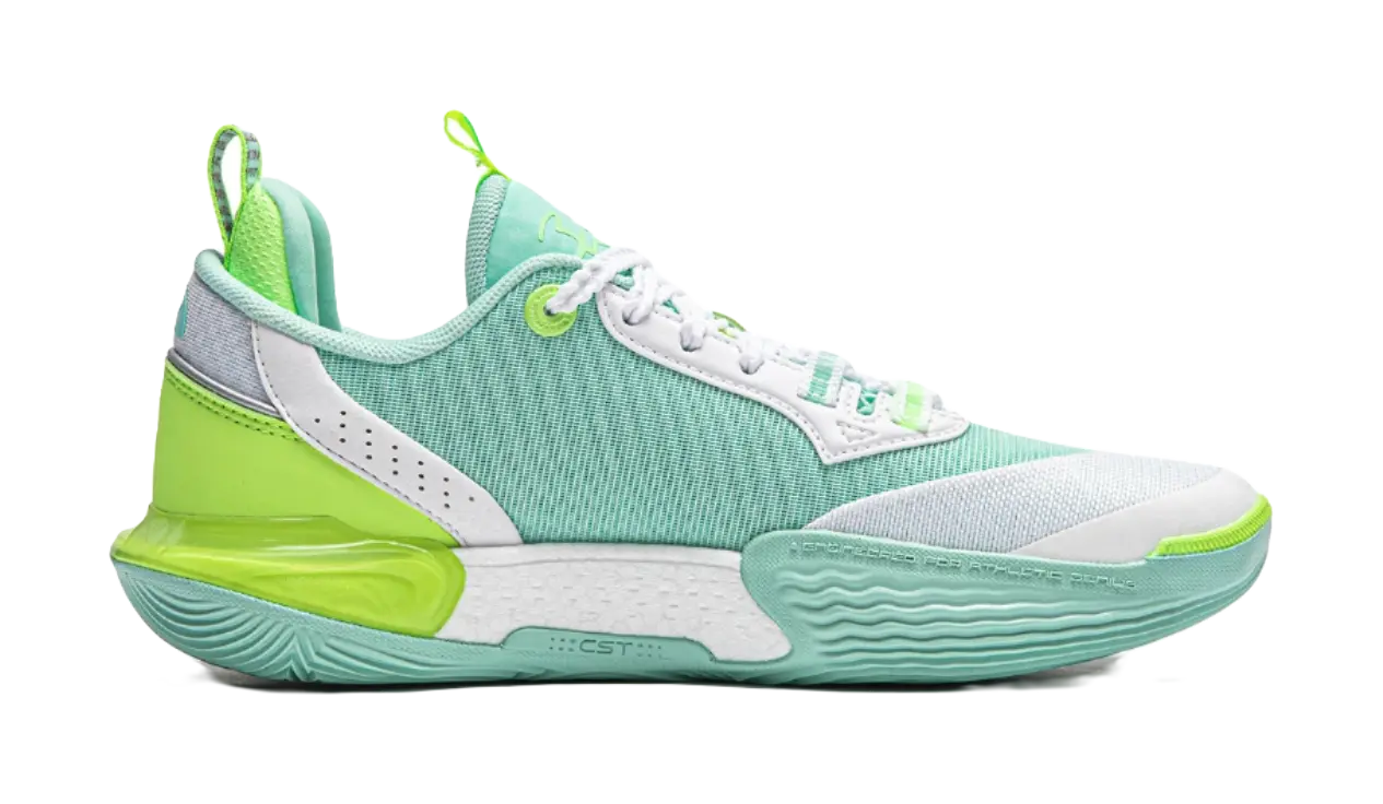 Li Ning YOUNG All City 12 Low top Childrens Basketball Shoes White Turquoise  vjsneaker.com