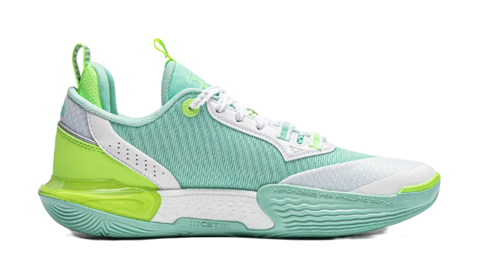 Li Ning YOUNG All City 12 Low top Childrens Basketball Shoes White Turquoise  vjsneaker.com